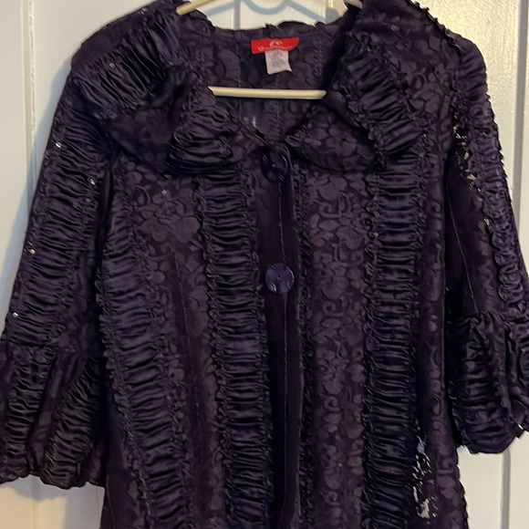 IC COLLECTION Jackets & Coats Ic Collection Eggplant Purple Lace